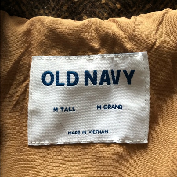 Old Navy Tweed Wool Blend Blazer Jacket in Brown Size M Tall - Picture 8 of 11